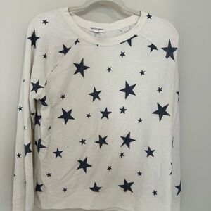 Ivory Crewneck with Navy Star Print